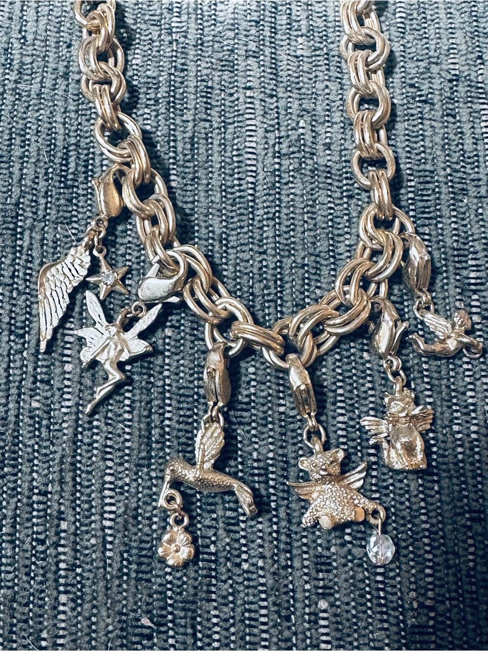 Kirks Folly Gold Double Link Chain Necklace with 6 Charms